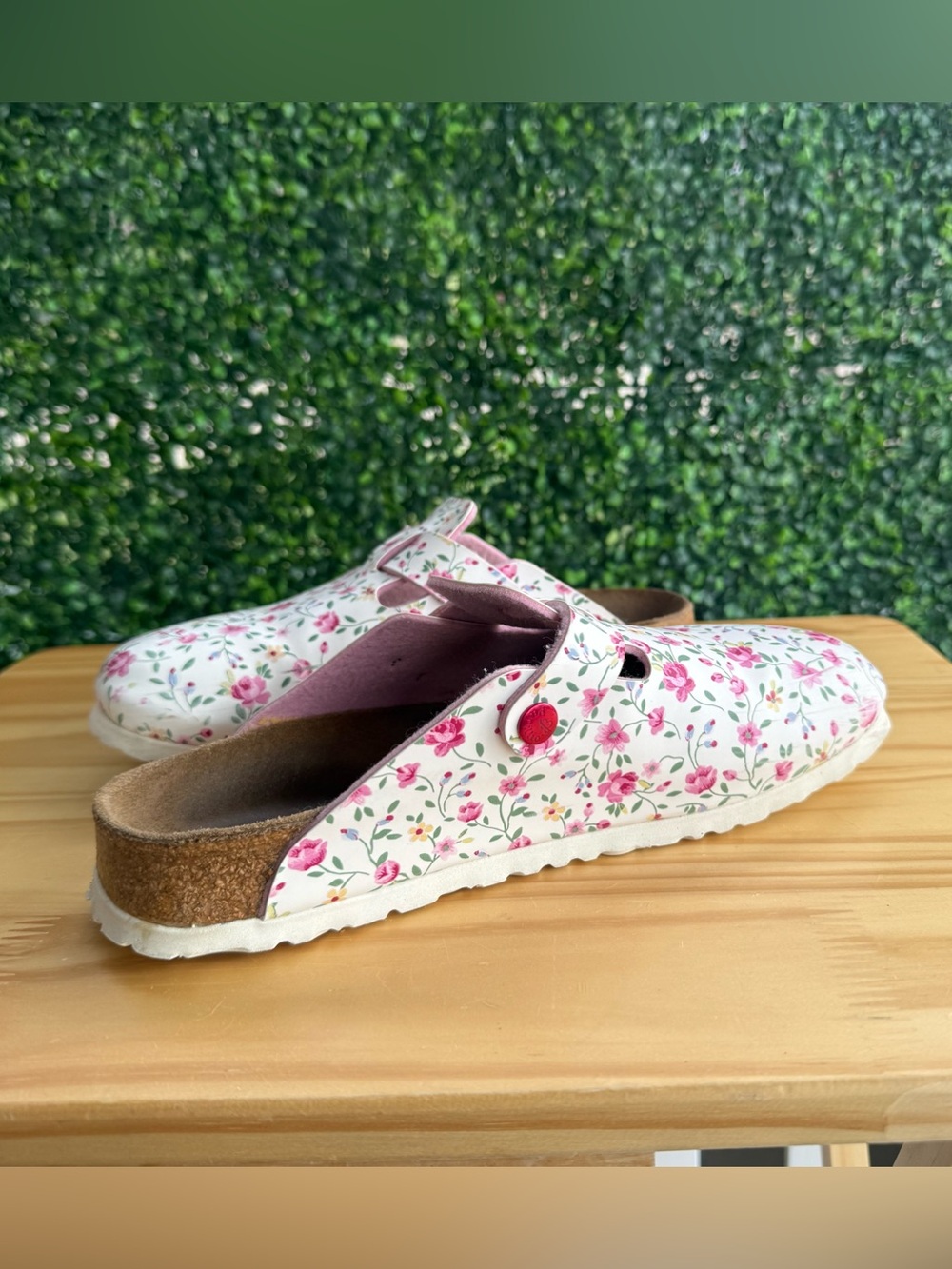 Birkenstock Papillio Floral Clogs Women’s 8 EU 39 Pink Buckle Slip On - Picture 2 of 9